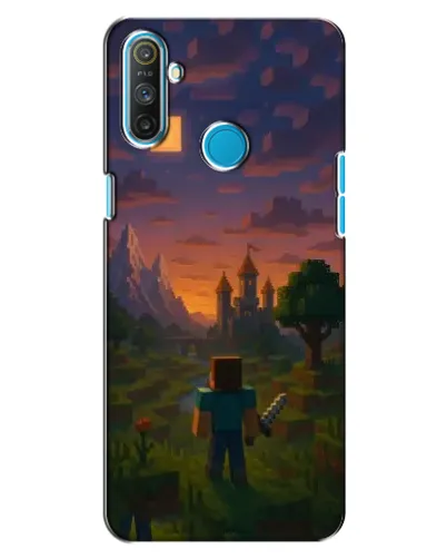 Чехол для Realme C3 с картинкой «Стив у башни» Чехол для Realme C3 с картинкой «Стив у башни»