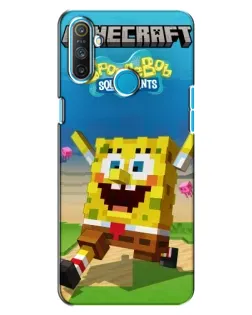 Чехол для Realme C3 с картинкой «Губка Боб Minecraft»