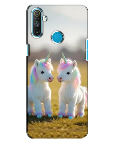Чехол для Realme C3 с картинкой «Пара единорогов»