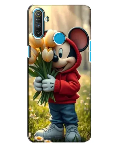 Чехол для Realme C3 с картинкой «Микки с тюльпанами»