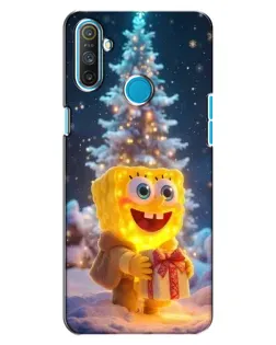 Чехол для Realme C3 с картинкой «Рождественский Спанч Боб»