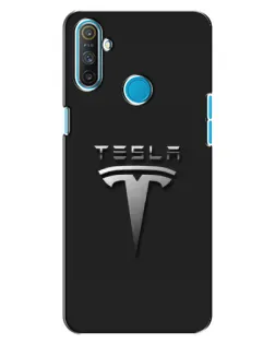 Чохол для Realme C3 з картинкою «Сталевий логотип Tesla»