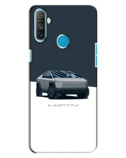 Чохол для Realme C3 з картинкою «Сріблястий Cybertruck Tesla»