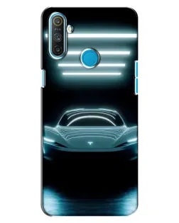 Чохол для Realme C3 з картинкою «Tesla в неоні»