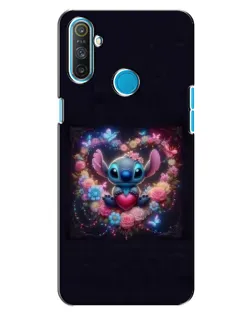 Чохол для Realme C3 з картинкою «Stitch у квітах»