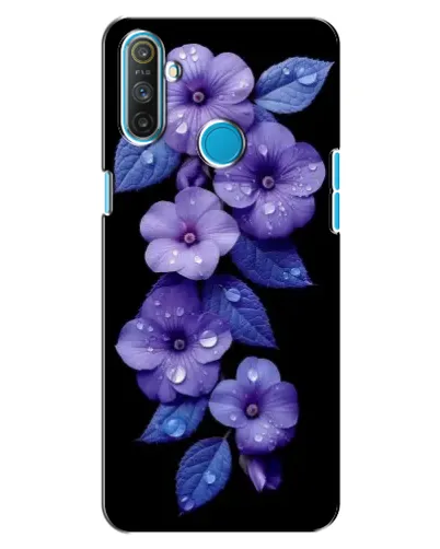 Чохол для Realme C3 з картинкою «Фіолетові квіти з росою»