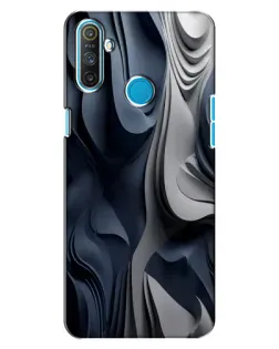Чохол для Realme C3 з картинкою «Об'ємні сині складки»