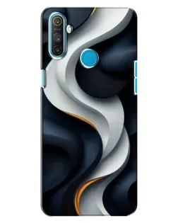 Чохол для Realme C3 з картинкою «Об'ємні чорно-білі стрічки»