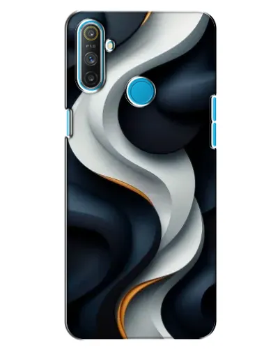 Чехол для Realme C3 с картинкой «Объемные черно-белые ленты» Чехол для Realme C3 с картинкой «Объемные черно-белые ленты»