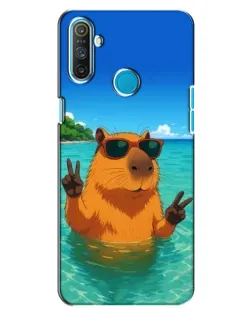Чехол для Realme C3 с картинкой «Морская капибара»