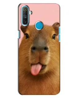 Чехол для Realme C3 с картинкой «Капибара с языком»