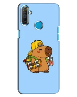 Чехол для Realme C3 с картинкой «Капибара на скейте»