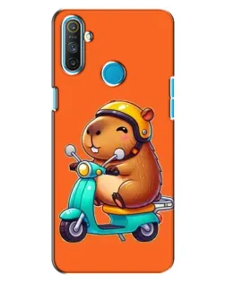 Чехол для Realme C3 с картинкой «Капибара на скутере»