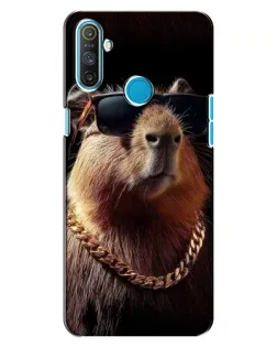 Чехол для Realme C3 с картинкой «Капибара золотая цепь»