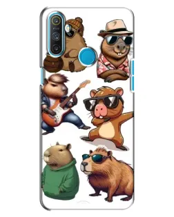 Чехол для Realme C3 с картинкой «Крутые капибары музыканты»