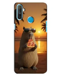 Чехол для Realme C3 с картинкой «Капибара с пиццей»