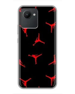 Чехол для Realme C30 с картинкой «Jordan Red Pattern»