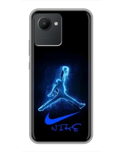 Чехол для Realme C30 с картинкой «Jordan Neon Blue»