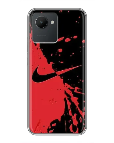 Чехол для Realme C30 с картинкой «Красные брызги Nike» Чехол для Realme C30 с картинкой «Красные брызги Nike»