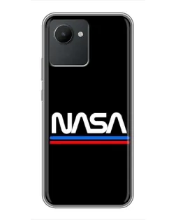 Чохол для Realme C30 з картинкою «NASA — класика Red Blue» Чохол для Realme C30 з картинкою «NASA — класика Red Blue»