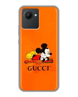 Чохол для Realme C30 з картинкою «Міккі Маус Gucci — помаранч»
