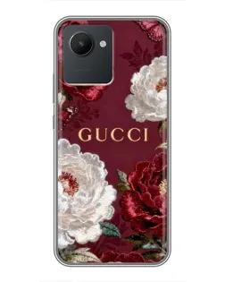 Чохол для Realme C30 з картинкою «Gucci — бордові троянди»