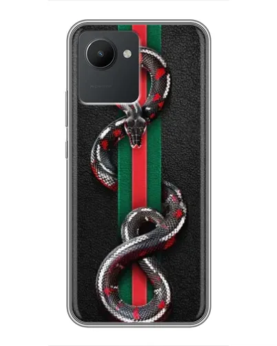 Чехол для Realme C30 с картинкой «Gucci — змея на полосе» Чехол для Realme C30 с картинкой «Gucci — змея на полосе»