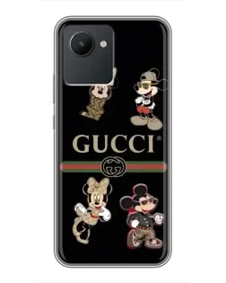 Чохол для Realme C30 з картинкою «Gucci — герої Disney та монограма»