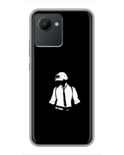 Чохол для Realme C30 з картинкою «PUBG — білий шолом»
