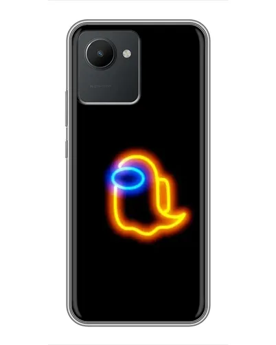 Чехол для Realme C30 с картинкой «Among Us неоновое сияние»
