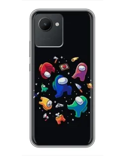 Чехол для Realme C30 с картинкой «Among Us космос» Чехол для Realme C30 с картинкой «Among Us космос»