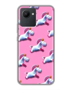 Чехол для Realme C30 с картинкой «Единороги на розовом» Чехол для Realme C30 с картинкой «Единороги на розовом»