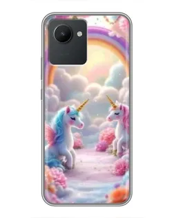 Чехол для Realme C30 с картинкой «Радуга и единороги» Чехол для Realme C30 с картинкой «Радуга и единороги»