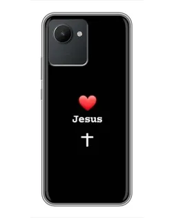 Чехол для Realme C30 с картинкой «Сердце - Jesus» Чехол для Realme C30 с картинкой «Сердце - Jesus»