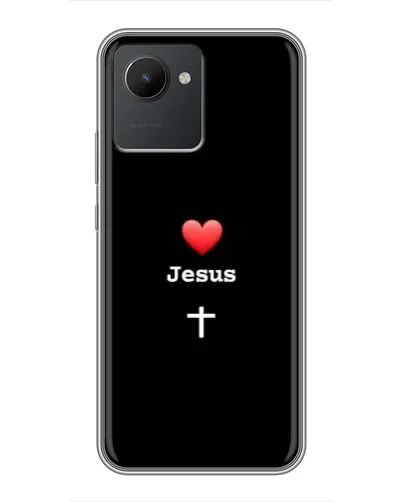 Чехол для Realme C30 с картинкой «Сердце - Jesus»