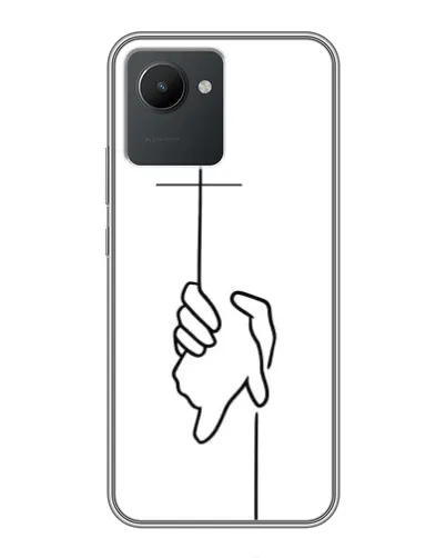 Чехол для Realme C30 с картинкой «Рука держит»