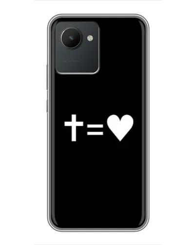 Чехол для Realme C30 с картинкой «Крест и Сердце»