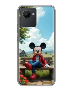 Чехол для Realme C30 с картинкой «Микки на скамейке»