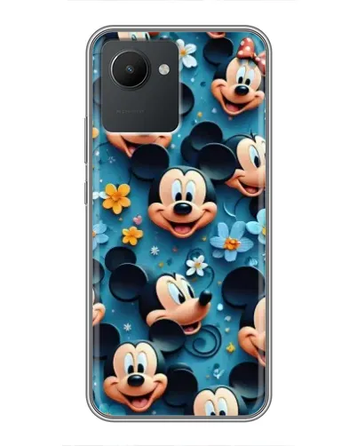 Чехол для Realme C30 с картинкой «Паттерн Микки и Минни»