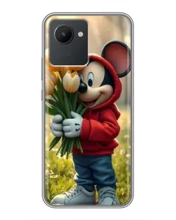 Чехол для Realme C30 с картинкой «Микки с тюльпанами» Чехол для Realme C30 с картинкой «Микки с тюльпанами»