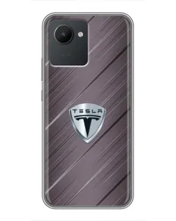 Чохол для Realme C30 з картинкою «Металева текстура Tesla»