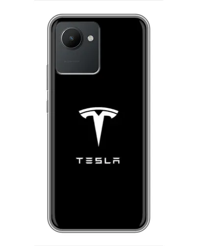 Чохол для Realme C30 з картинкою «Tesla White Logo»