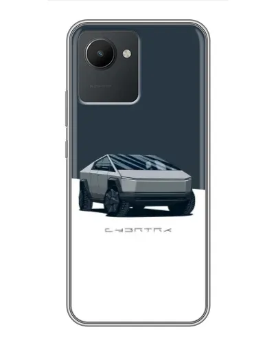 Чохол для Realme C30 з картинкою «Сріблястий Cybertruck Tesla»