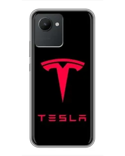 Чохол для Realme C30 з картинкою «Tesla Red Logo»
