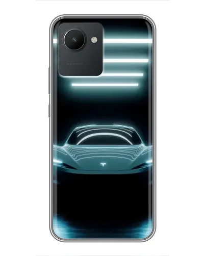 Чохол для Realme C30 з картинкою «Tesla в неоні»