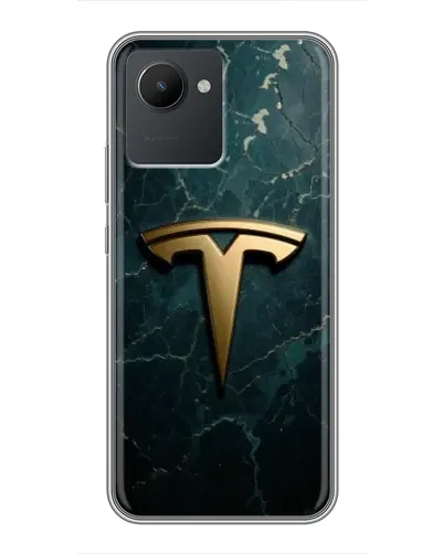 Чохол для Realme C30 з картинкою «Мармурова Tesla Gold»