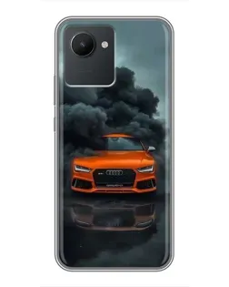 Чохол для Realme C30 з картинкою «Audi у хмарах диму»