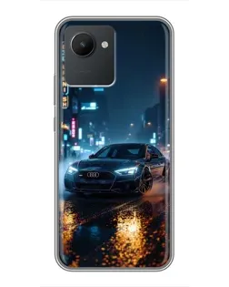 Чохол для Realme C30 з картинкою «Нічне місто та Audi»
