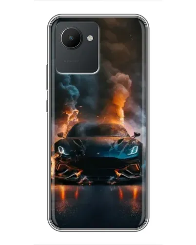 Чехол для Realme C30 с картинкой «Lamborghini дымная эстетика»