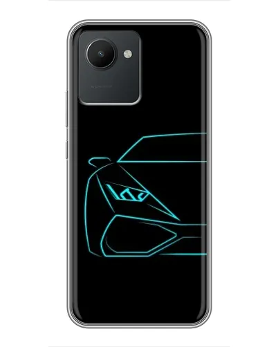 Чехол для Realme C30 с картинкой «Голубой силуэт Lamborghini»